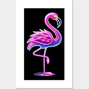 Neon Flamingo V1 Posters and Art